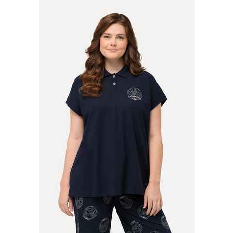 Ulla Popken Poloshirt Poloshirt Stickerei Polokragen Halbarm