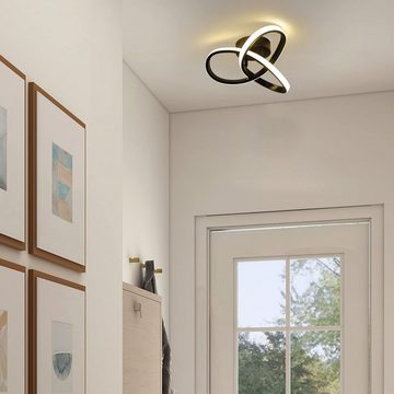 Nettlife LED Deckenleuchte Schwarz Deckenlampe Modern Klein Geometrie, Flimmfrei Blendfrei, Warmweiß, für Küche Flur Schlafzimmer