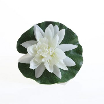 Kunstblume Lotusblume Seerose Lotusblüte Kunstblume Teichblume D: 13cm schwimmend, MARELIDA, Höhe 4 cm