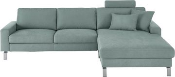 3C Candy Ecksofa Lecce, wahlweise PUR-Schaumstoff oder Tonnentaschenfederkern, Bett im 2,5-Sitzer, teilmotorische Schlaffunktion im Longchair, L-Form