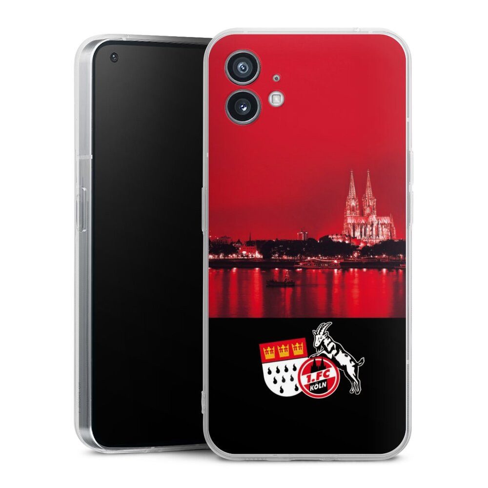 DeinDesign Handyhülle Skyline 1. FC Köln Offizielles Lizenzprodukt Skyline Köln Rot, Nothing Phone 1 Silikon Hülle Bumper Case Handy Schutzhülle