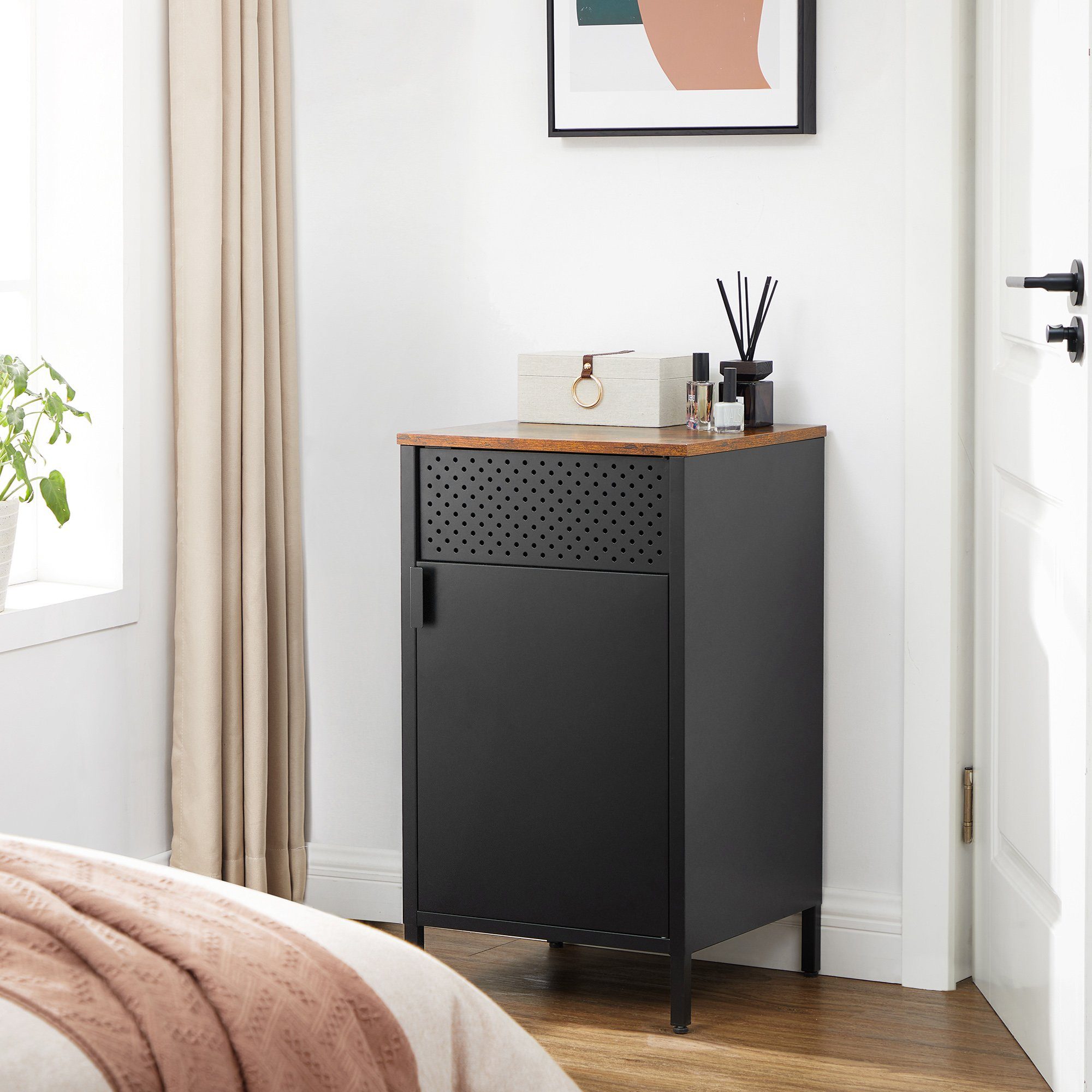 SONGMICS Aktenschrank Küchenschrank Metallschrank, Tür mit Magnet, Stahlgestell