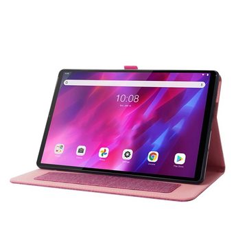 König Design Tablet-Hülle Lenovo Tab K10, Tablet-Hülle für Lenovo Tab K10 - Schutztasche Wallet Cover 360 Case Etuis - Rotwein