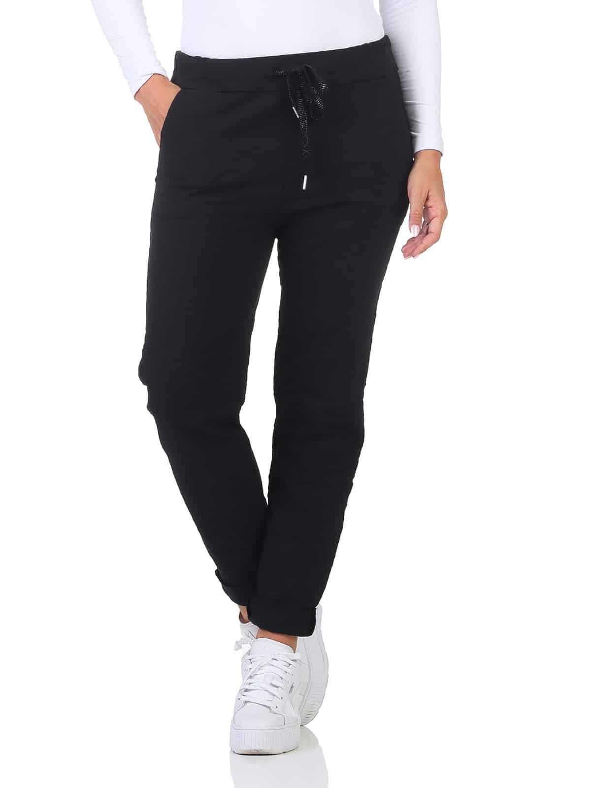 OriginalYou Schlupfhose Damen Freizeithose Winter Cotton mit Stretch bequeme Chino Hose robustes Baumwollgewebe, nur leicht dehnfähig, Gummibund & Kordelzug