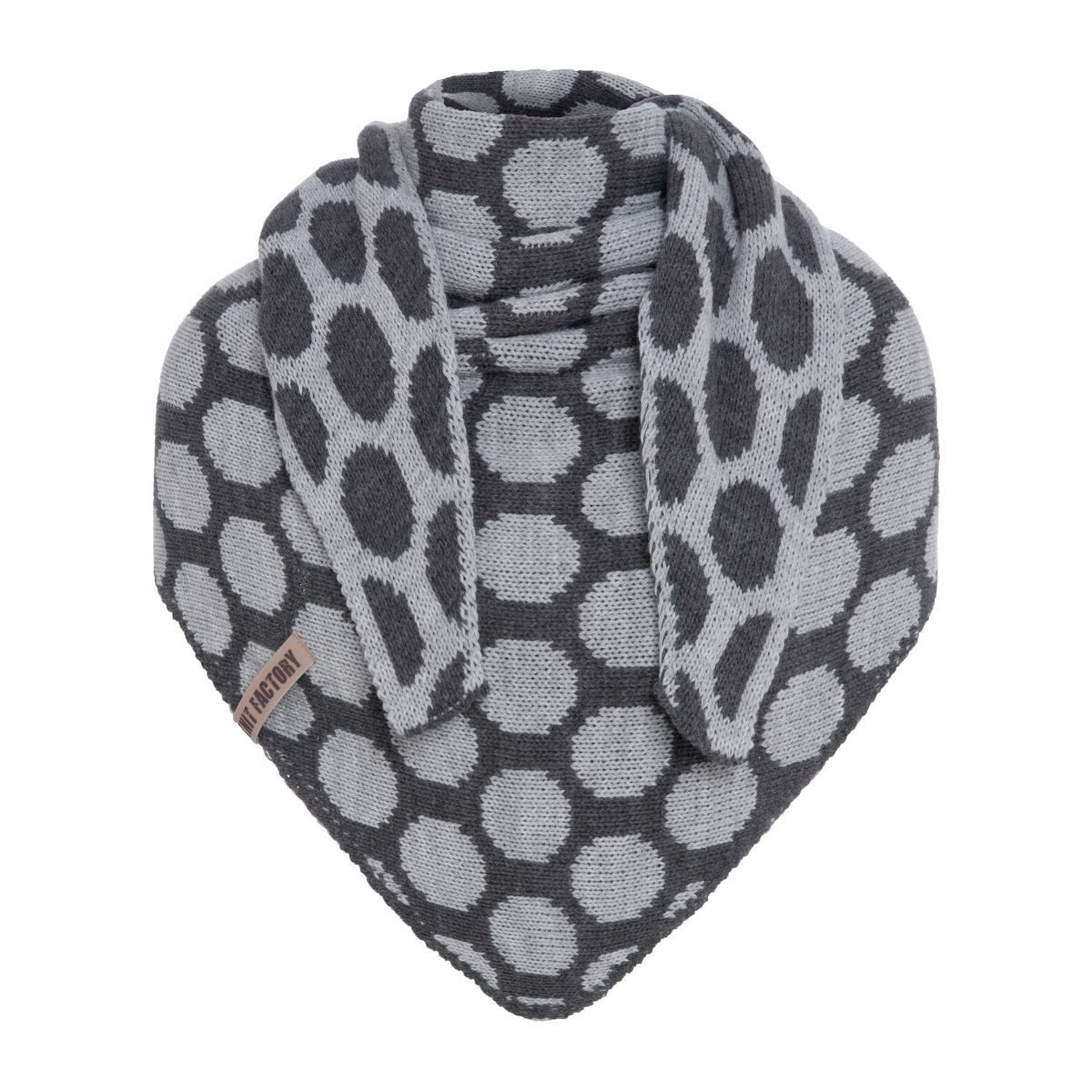 Strickschal Liva Dreiecksschal Anthrazit/Grau