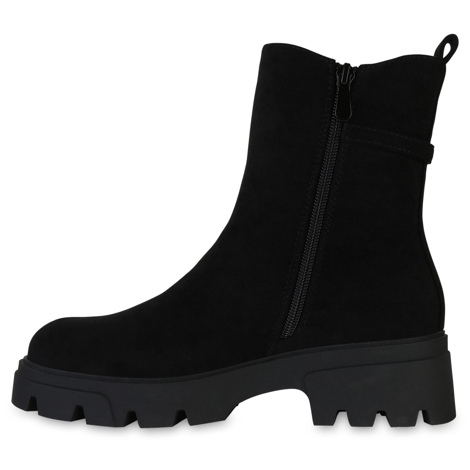 VAN HILL 841445 Stiefelette Damen Leicht Gefüttert Klassische Stiefeletten Profil-Sohle