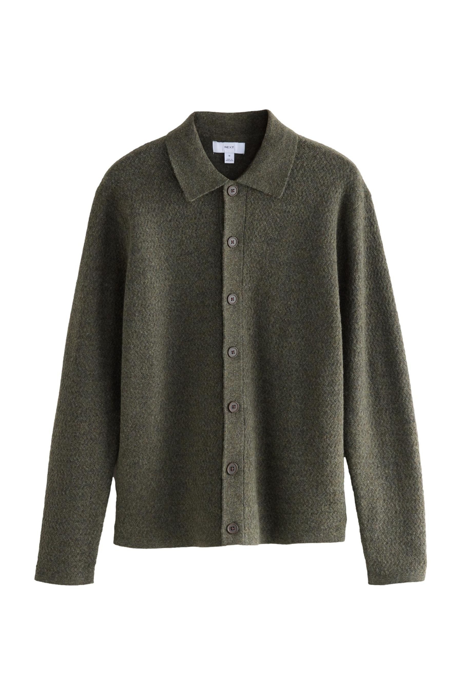 Strickjacke Strukturierte Regular Fit Hemdjacke mit Wollanteil