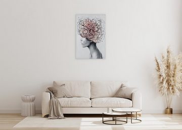 KUNSTLOFT Gemälde Blossom of Thought 60x90 cm, Leinwandbild 100% HANDGEMALT Wandbild Wohnzimmer