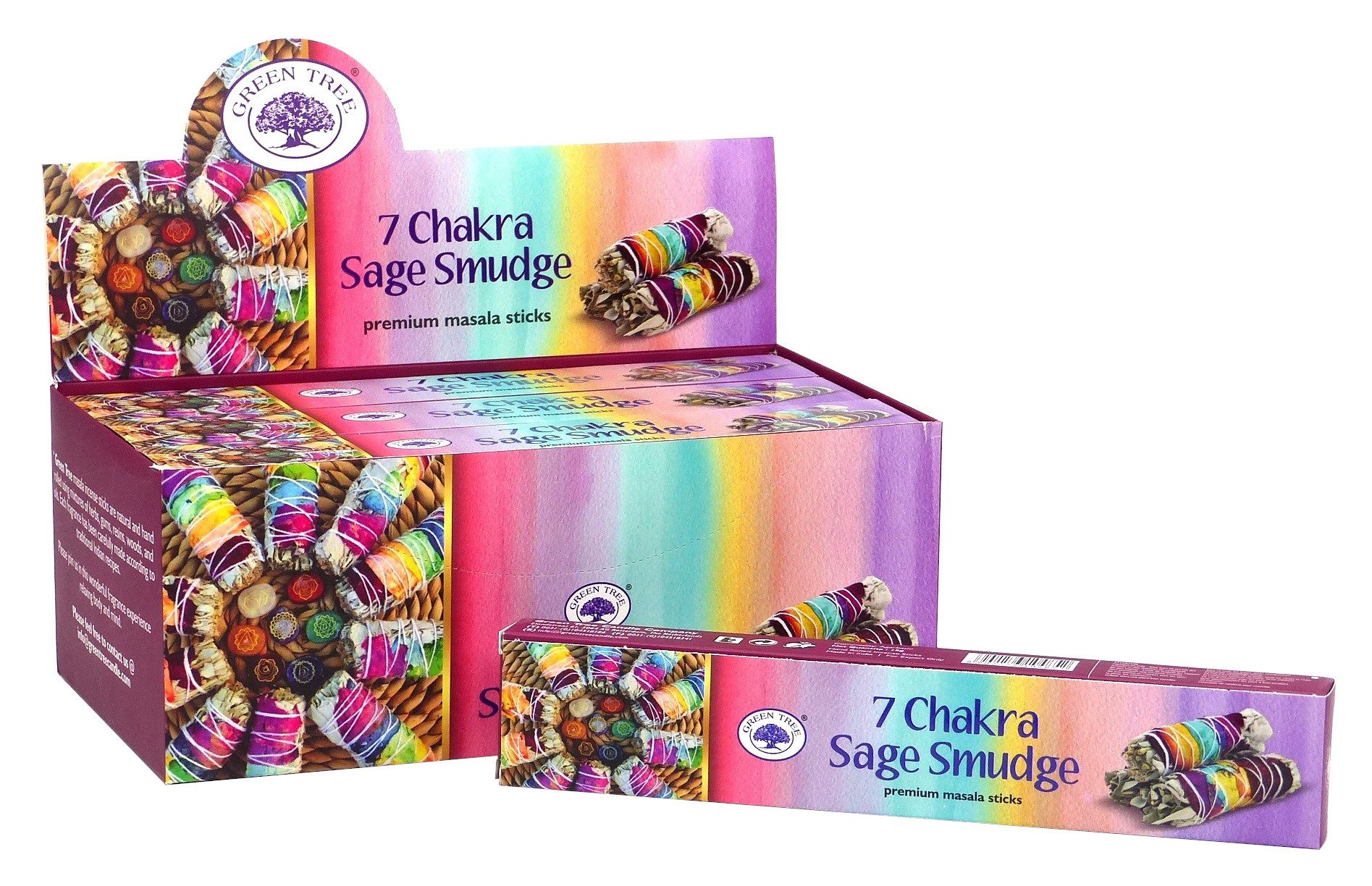 Green Tree Räucherstäbchen Green Tree Incense "7 Chakra Sage Smudge" 15gr.