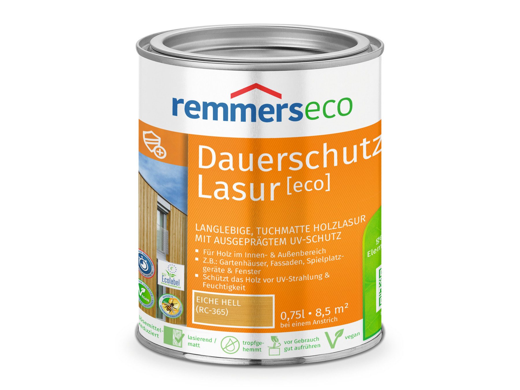 Remmers Holzschutzlasur Öl-Dauerschutz-Lasur [eco] eiche hell, 0,75 Liter