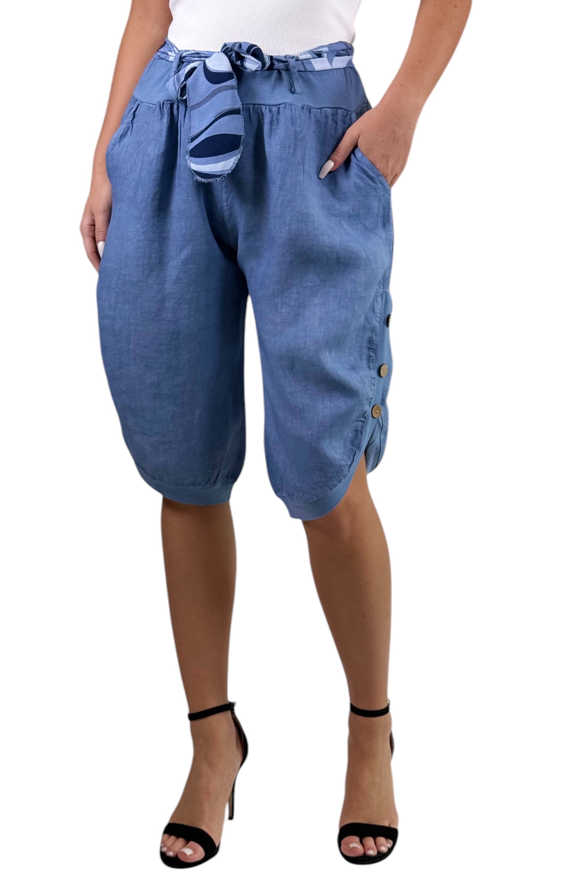 Mississhop Leinenhose Damen-Bermuda-Shorts aus 100 % günstig online kaufen