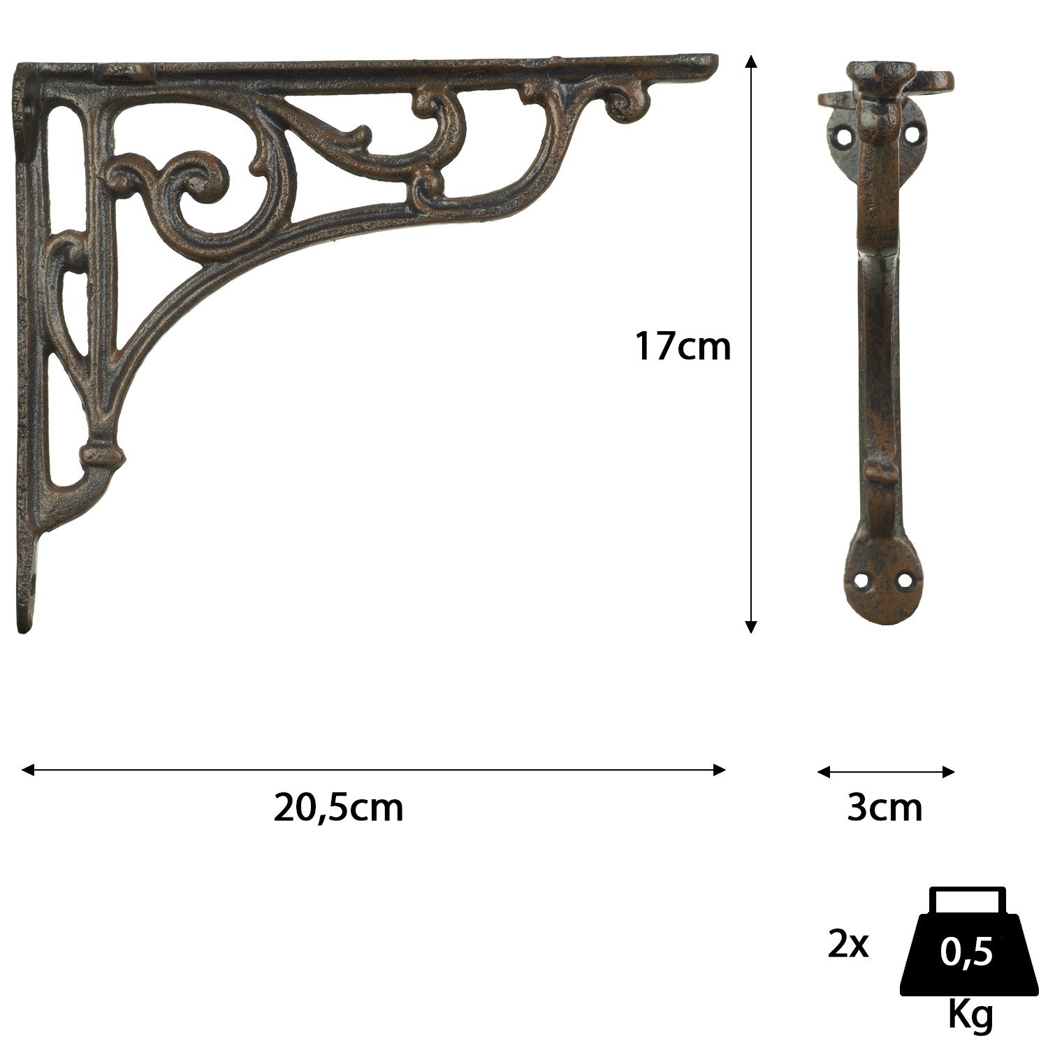 Moritz Wandregalhalter Wandregalhalter Regalwinkel 16,5 x 20,5 cm Regalträger, Regalträger Regalwinkel Regalhalterung Wandregal Regal Kommode