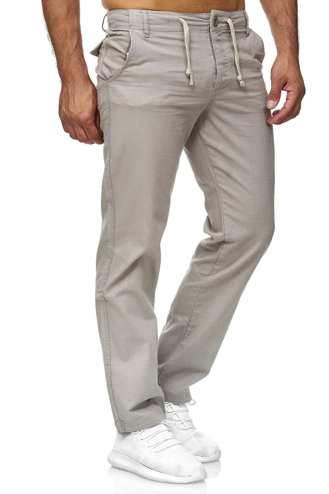 Reslad Leinenhose Reslad Herren bequeme Baumwollhose Leinenhose Optik Strandhose RS-3000 (1-tlg., Freizeithose) Strandhose im Leinen-Look mit Tunnelzug