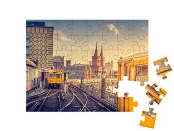 puzzleYOU Puzzle Berliner U-Bahn mit Oberbaumbrücke, Deutschland, 48 Puzzleteile, puzzleYOU-Kollektionen Städte, Berlin, Deutschland, Deutsche Städte