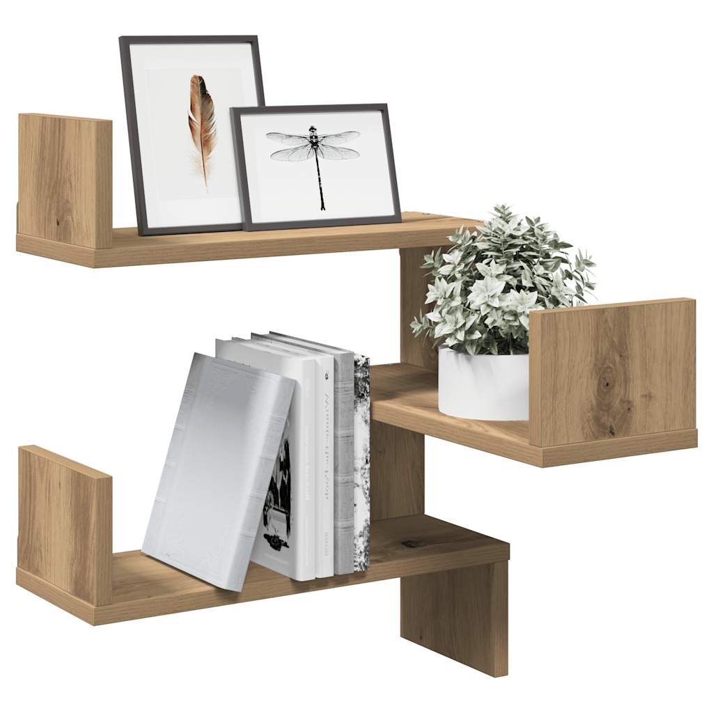 vidaXL Eckregal Wandregal Eckregal Stufenregal Artisan-Eiche günstig online kaufen