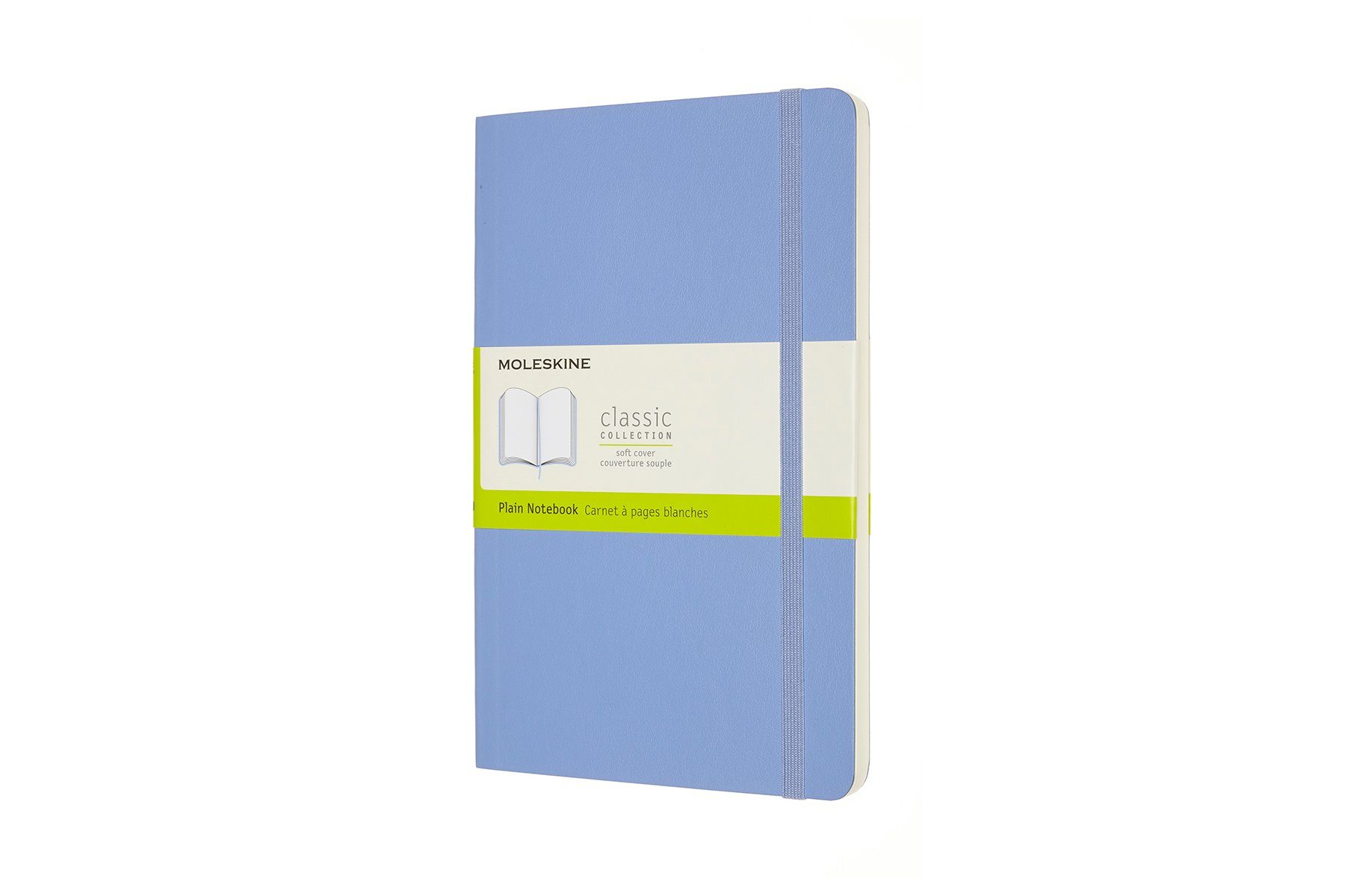 MOLESKINE Notizbuch, Classic Collection - Soft Cover - L/A5 Groß (13x21) - mit weichem Einband - 70g-Papier Hortensien Blau