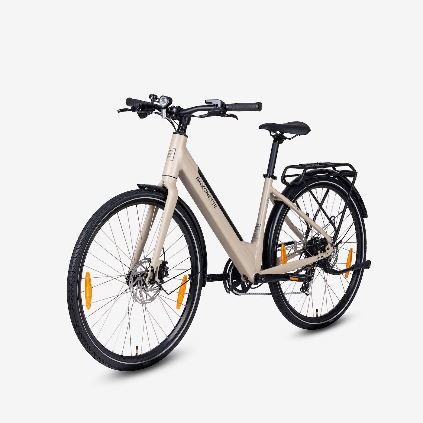 SAXONETTE E-Bike Cityrad SAXONETTE E-BIKE Cityrad URBANA, 7 Gang Shimano Tourney 6/7-fach Schaltwerk, Kettenschaltung, Heckmotor, 418 Wh, (Packung), (mit integr. Akku), Elektrofahrrad für Alltag und Einkauf
