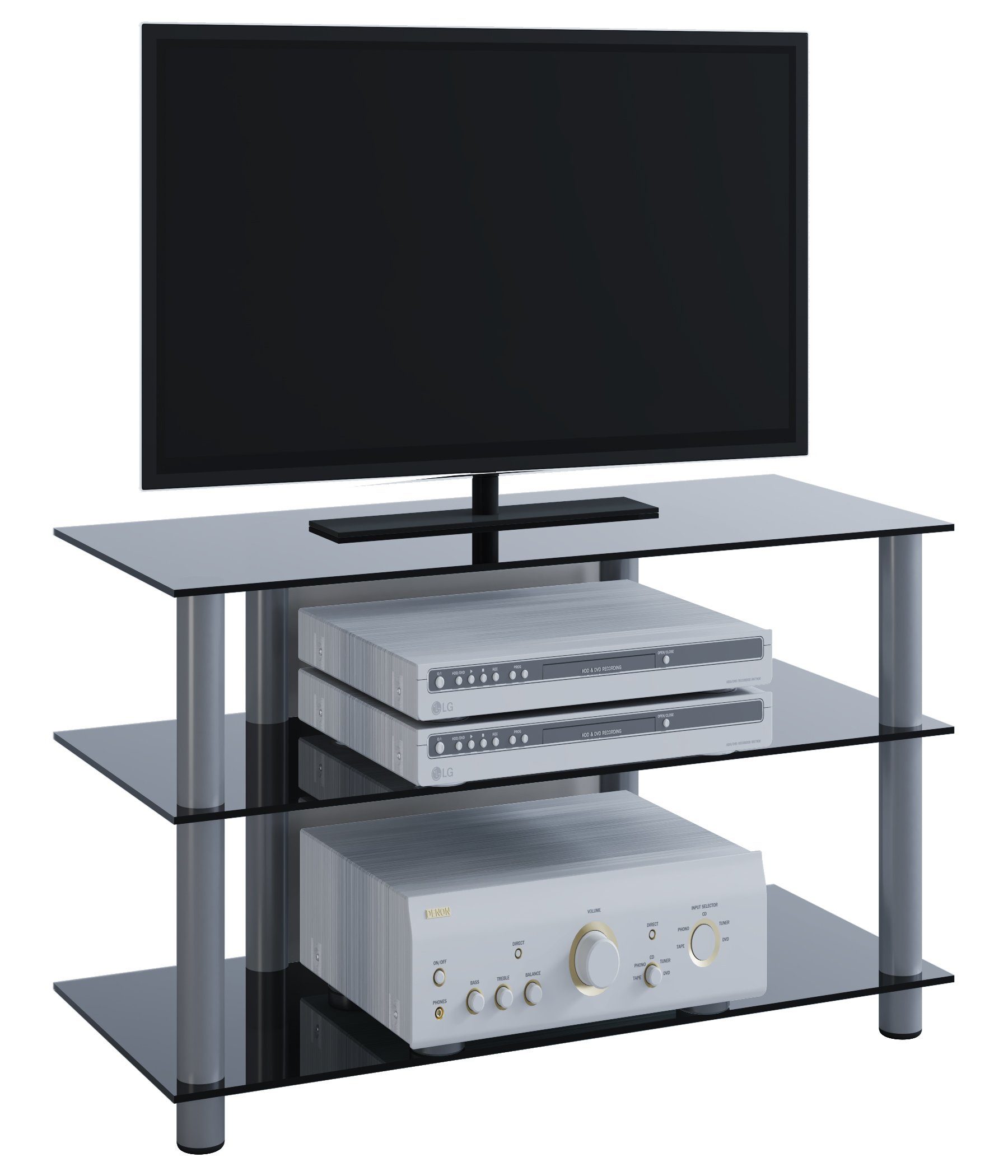 VCM TV-Board TV Möbel Sideboard Fernseh Rack Alu Glas Sindas günstig online kaufen
