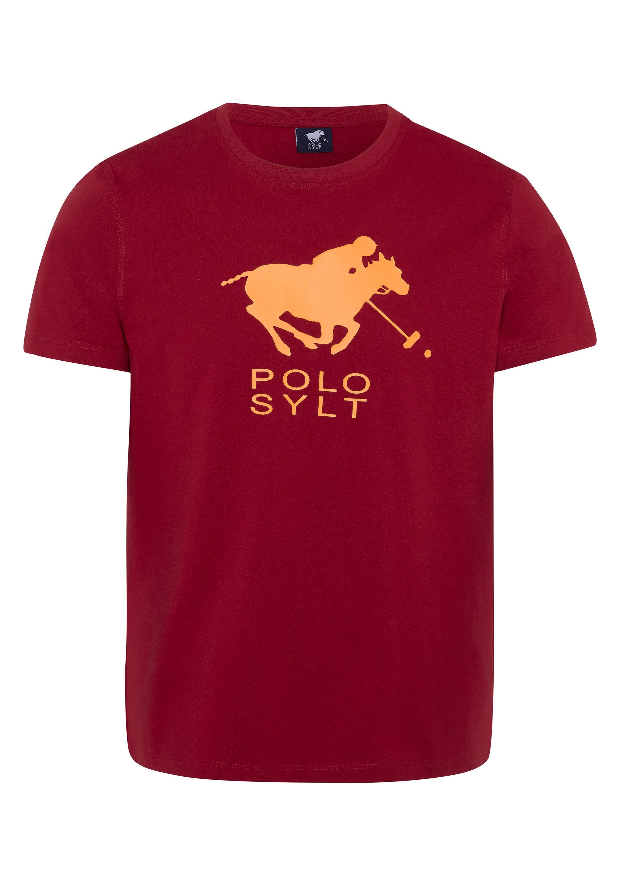Logo Sylt Print-Shirt Neon Polo Pepper Chili Frontprint mit