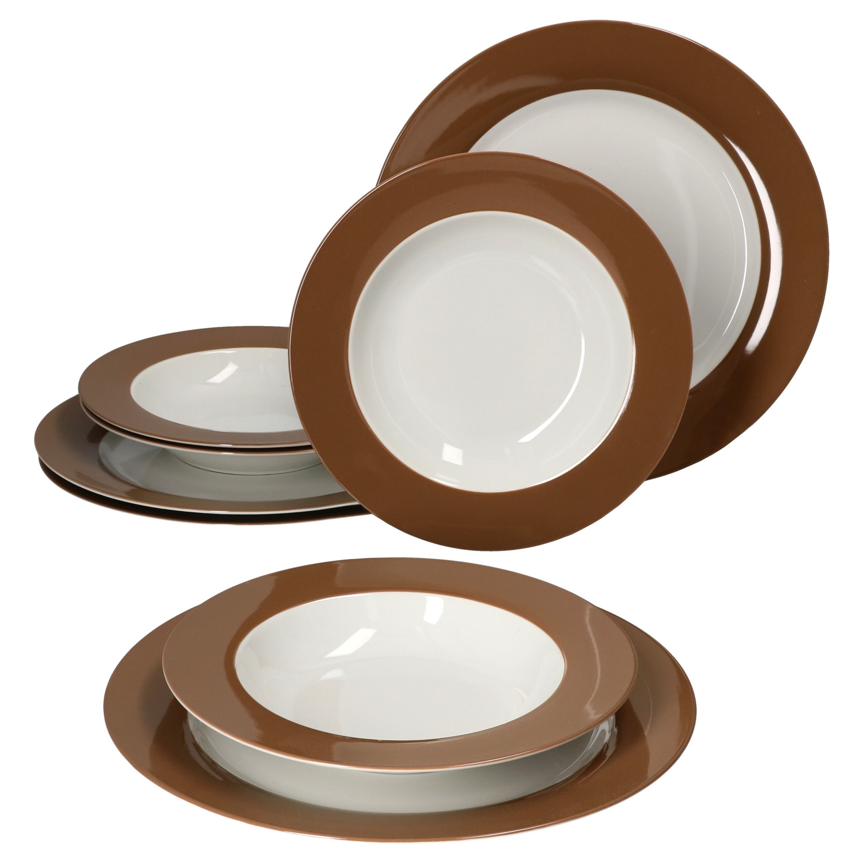 Tafelservice 8tlg. Tafelservice Nougat Doppio für 4 Personen