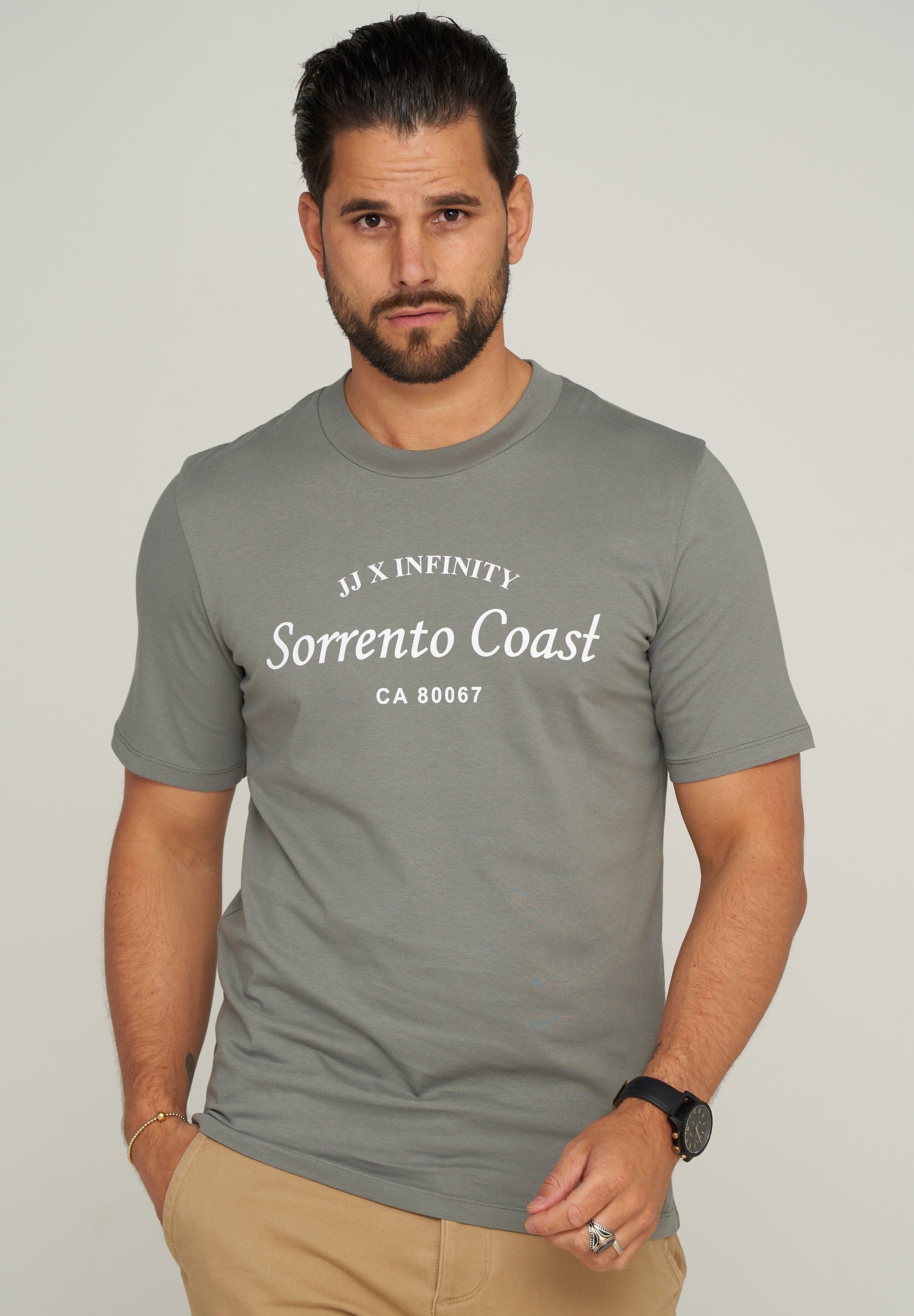 Jack & Jones T-Shirt JJHILL TEE SS CREW NECK Basic Shirt mit großen Druck u günstig online kaufen