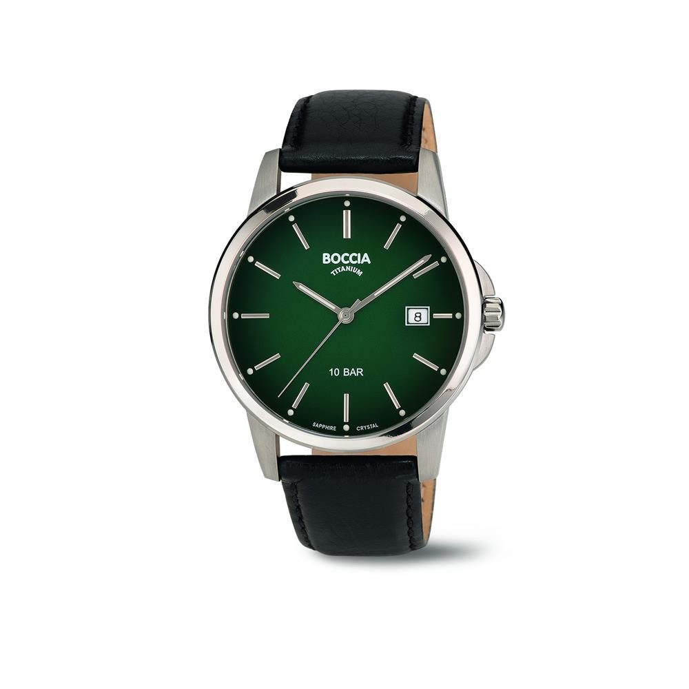 Boccia Quarzuhr Boccia Uhr für Herren 3633-02 mit Datumsanzeige, (1-tlg)