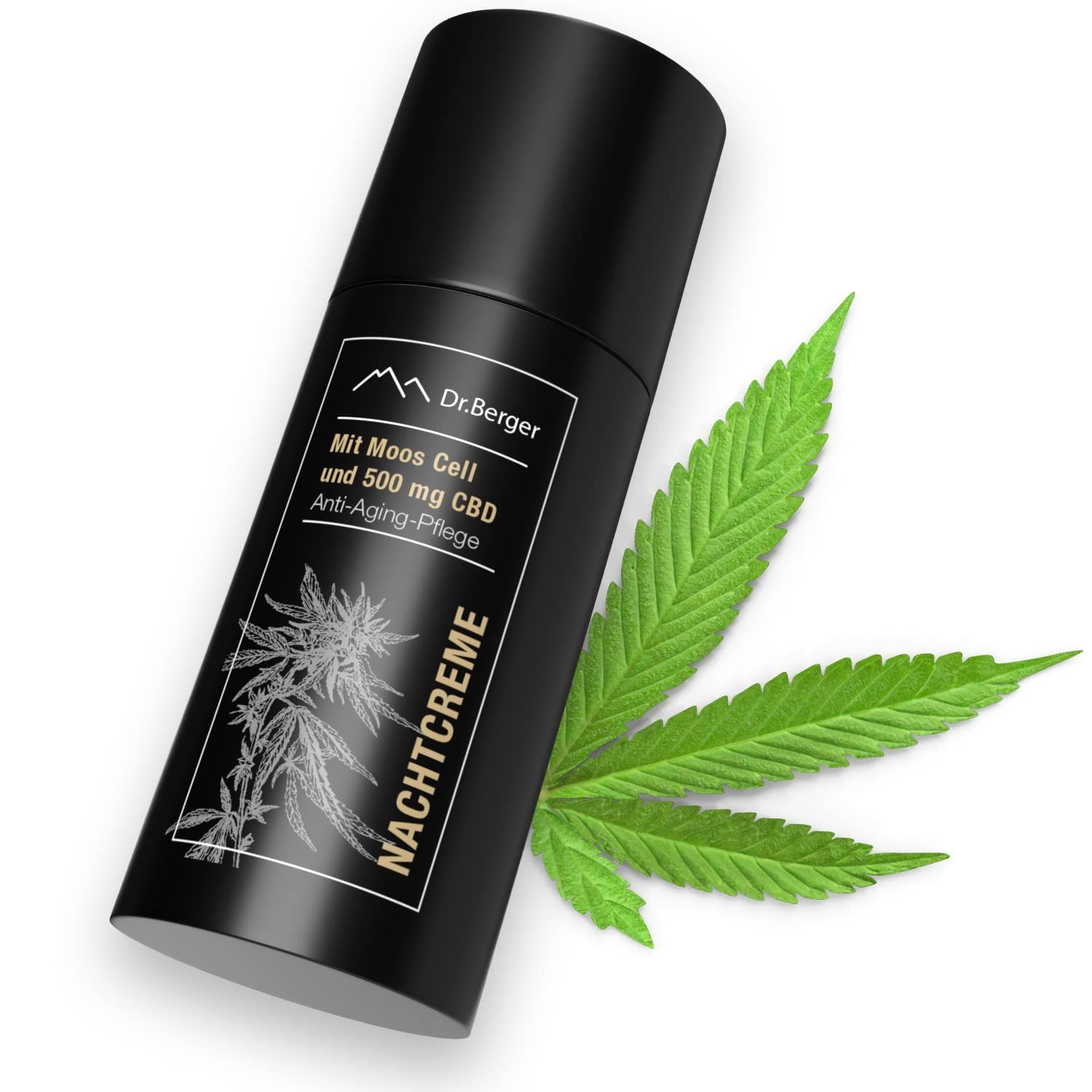 DR. BERGER Nachtcreme "Black Edition" Nachtcreme 50 ml mit Moos Cell mit 500 mg CBD mehr