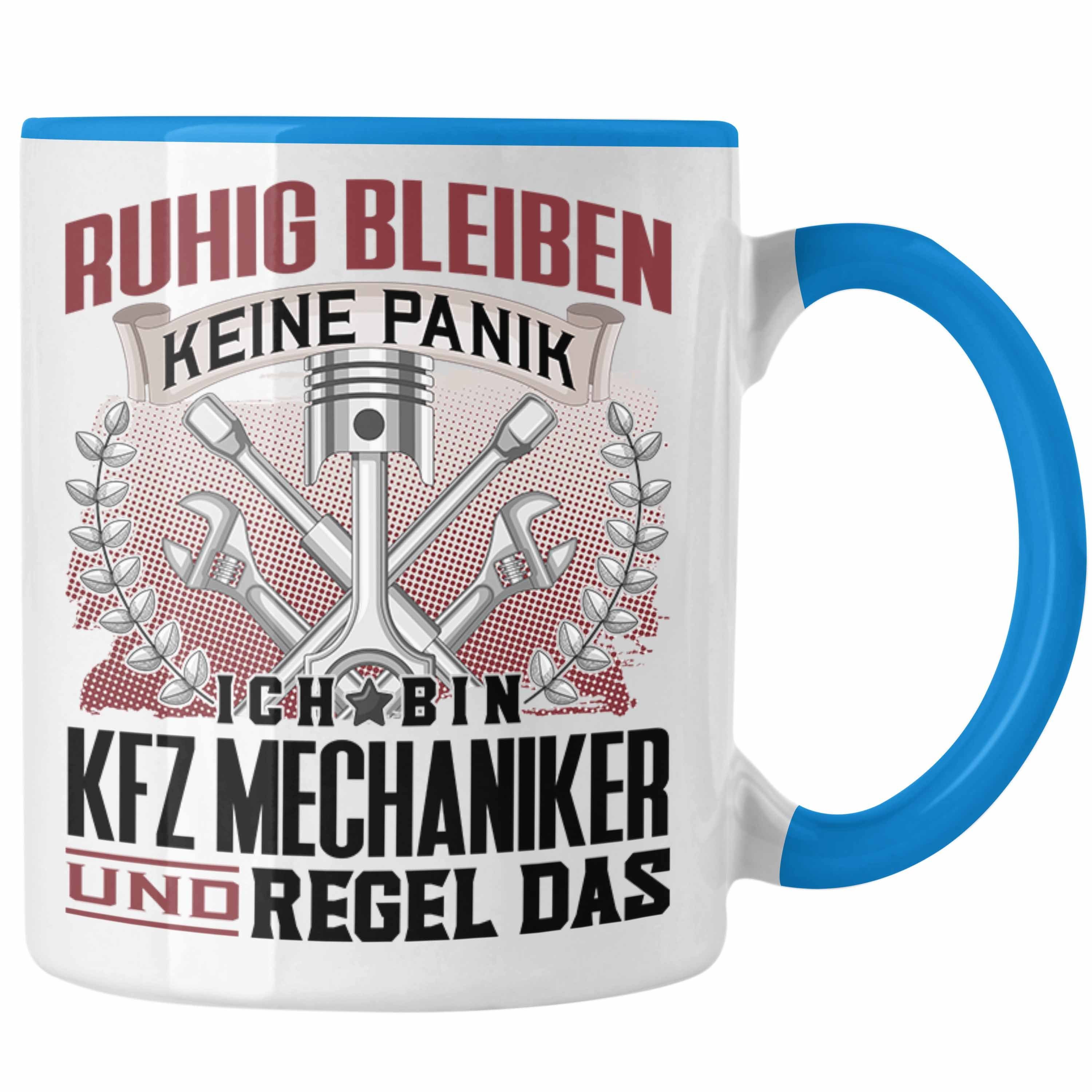 Trendation Tasse Trendation - KFZ Mechaniker Tasse Geschenk Lustiger Spruch Männer Ruhi Blau