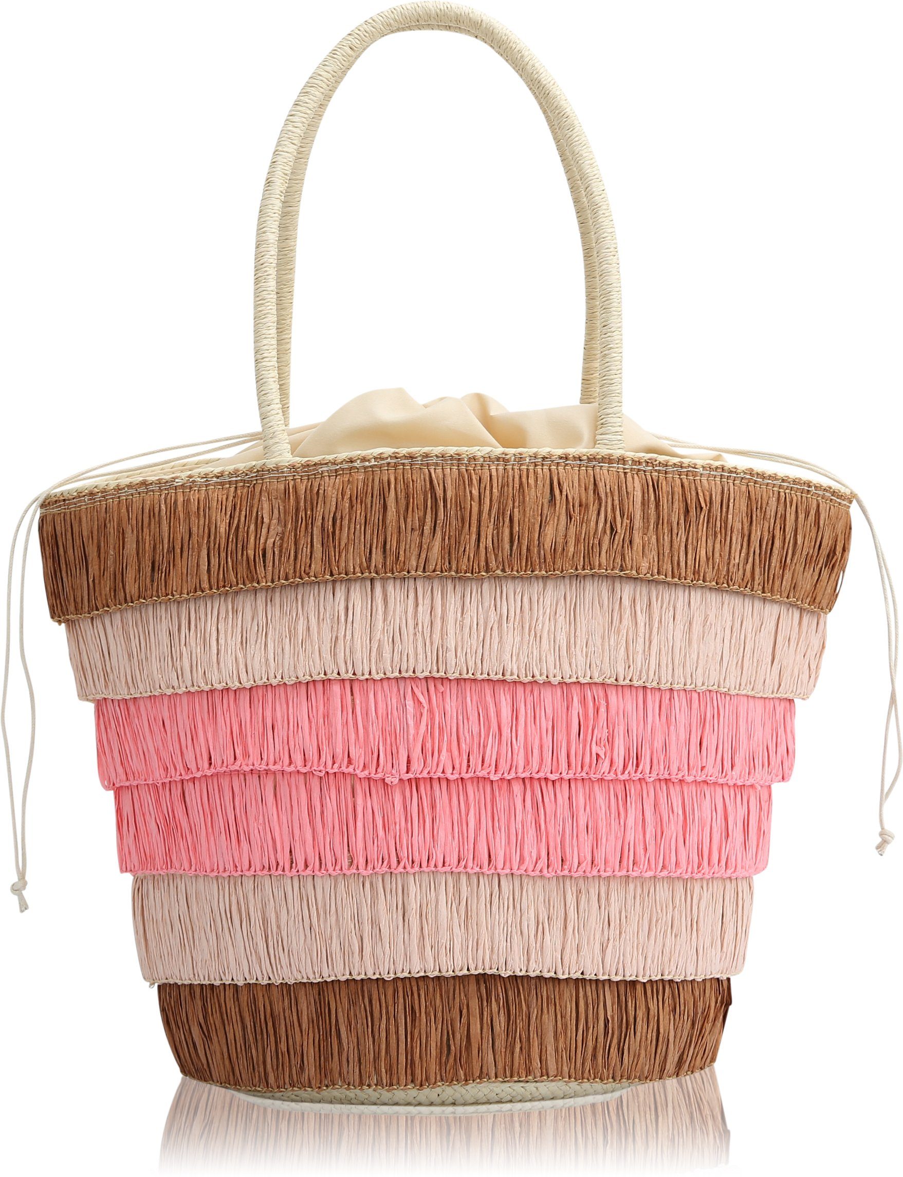 COLLEZIONE ALESSANDRO Schultertasche Teneriffa, aus Stroh pink