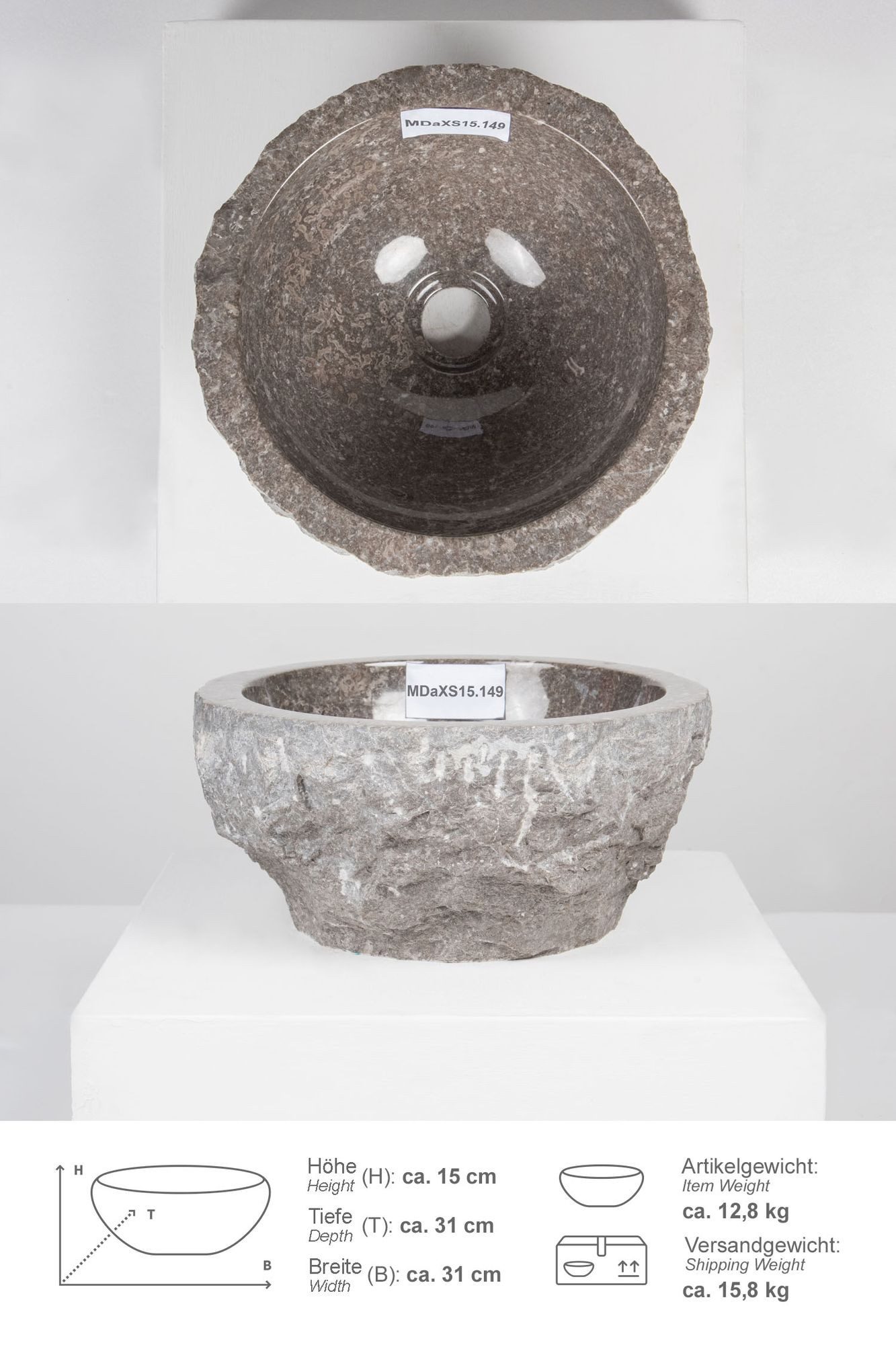 wohnfreuden Aufsatzwaschbecken Erosi Marmor Waschbecken 30 günstig online kaufen