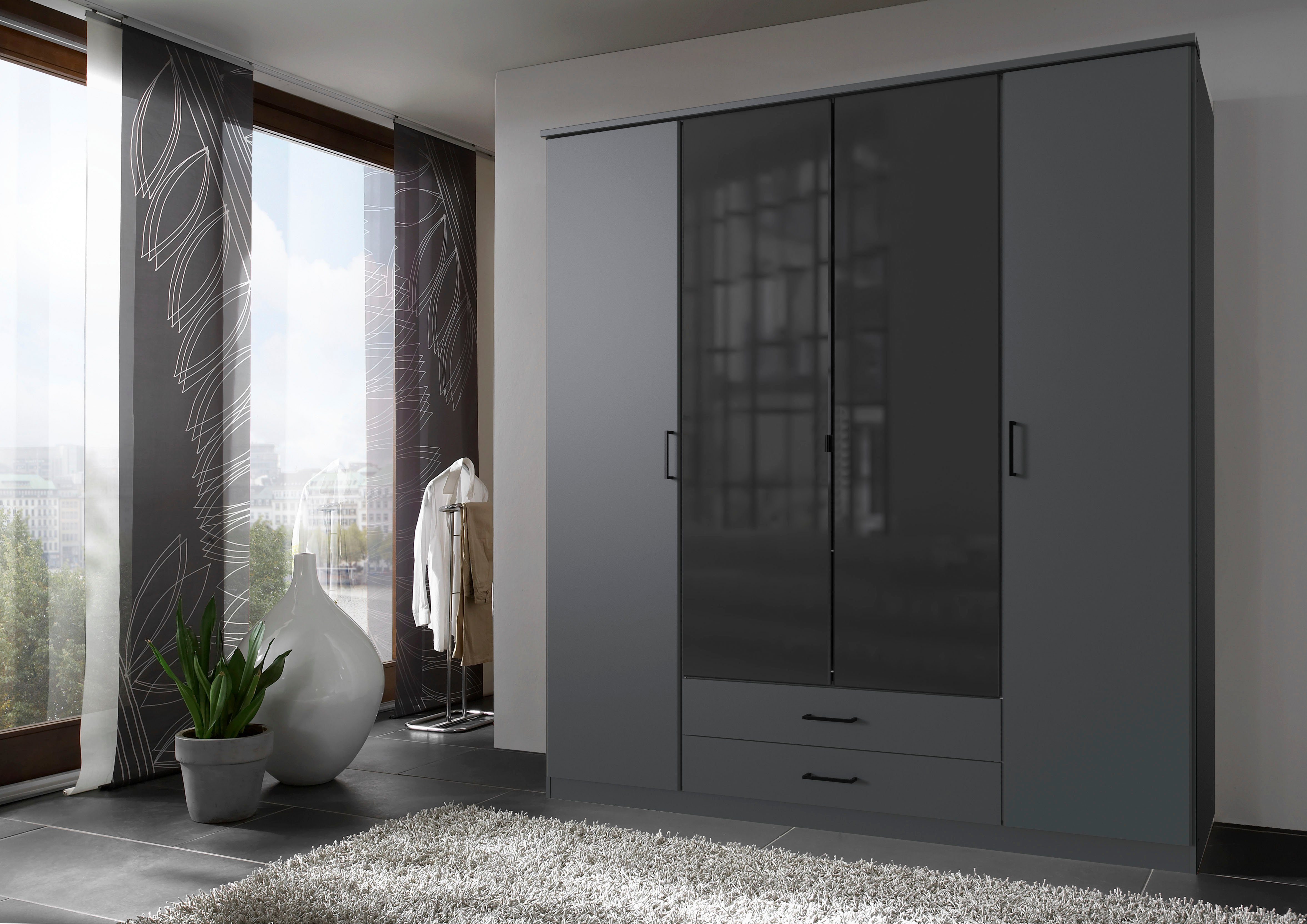 Wimex Drehtürenschrank Soest mit Farbglas-Tür, wahlweise 135 oder 180cm breit – Bild 2 von 5