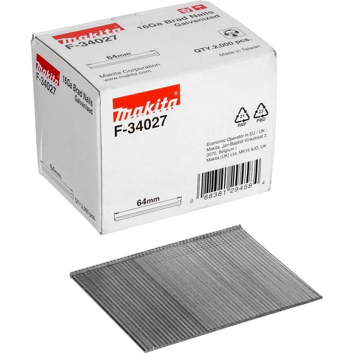 Akku-Multifunktionswerkzeug Makita Stauchkopfnagel 1,6x64mm F-34027 2000 pcs.