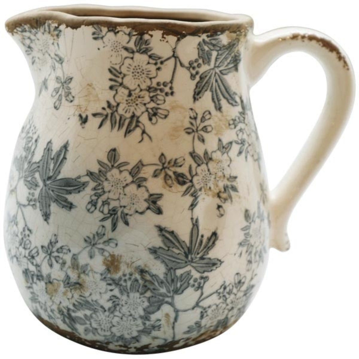 finehomegarden Dekovase Vase mit Griff Krug H15cm+20cm Tischvase Keramik Bl günstig online kaufen