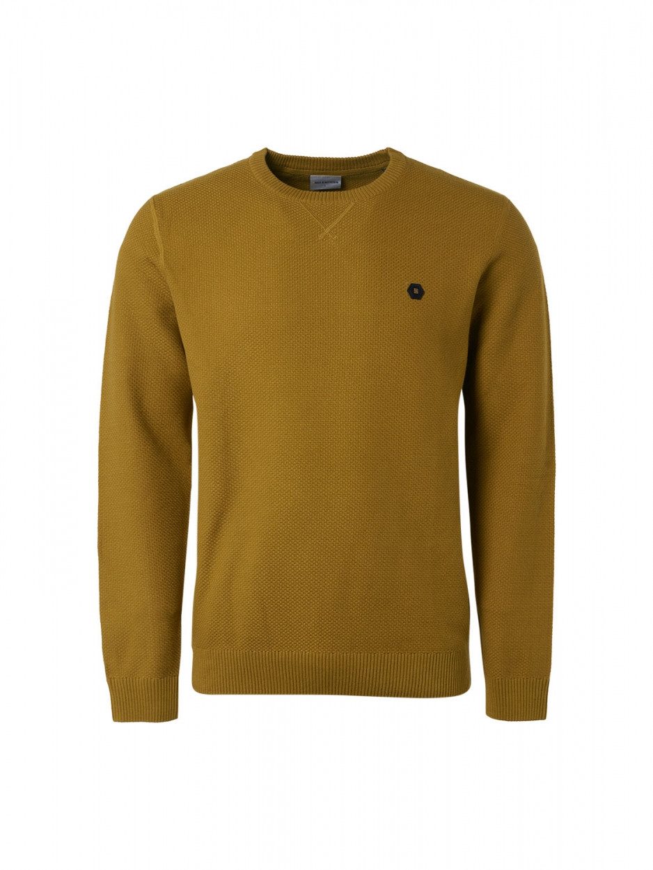 Strickpullover Pullover Crewneck Solid Jacquard OLIVE