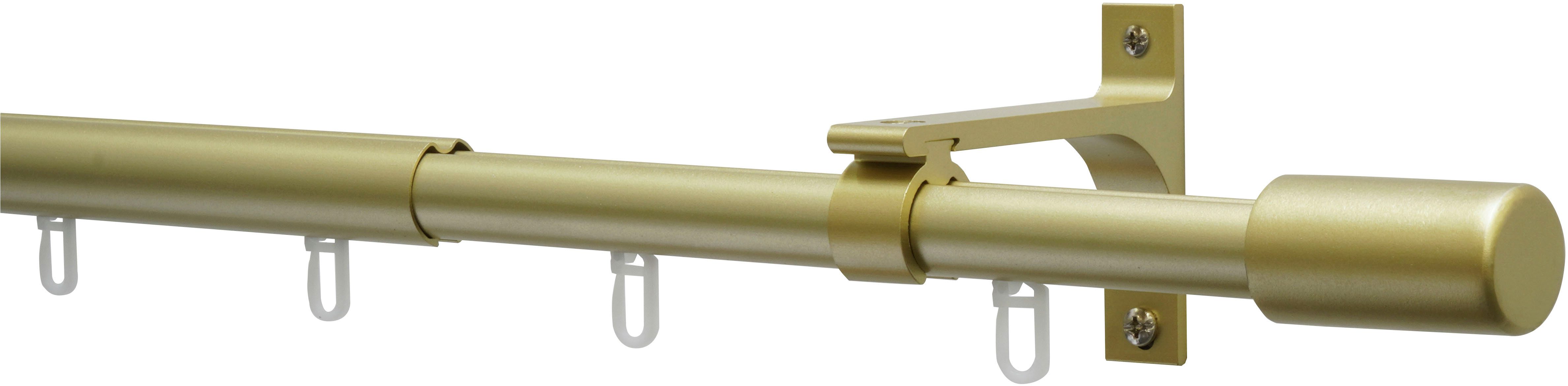 GARDINIA Gardinenstange Gardinenstangen Set Thasos, Ø 19 mm, 1-läufig, mit Bohren, Aluminium, mit Bohren, Schrauben, Wandmontage, Aluminium