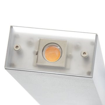 Lucande LED Wandleuchte Anita, dimmbar, LED-Leuchtmittel fest verbaut, warmweiß, Modern, Stahl, silber, 2 flammig, inkl. Leuchtmittel, Wandstrahler