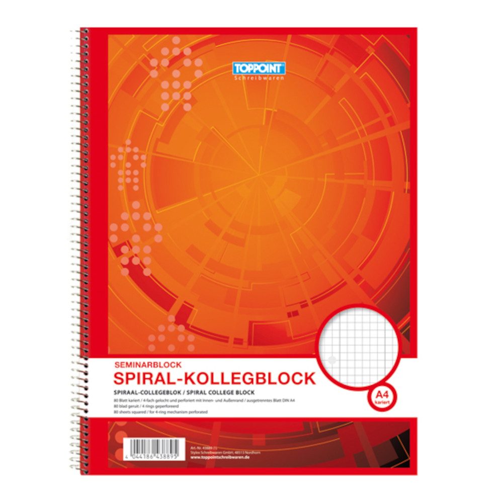 Collegeblock 25x Collegeblock A4 Spirablock Kollegblock kariert