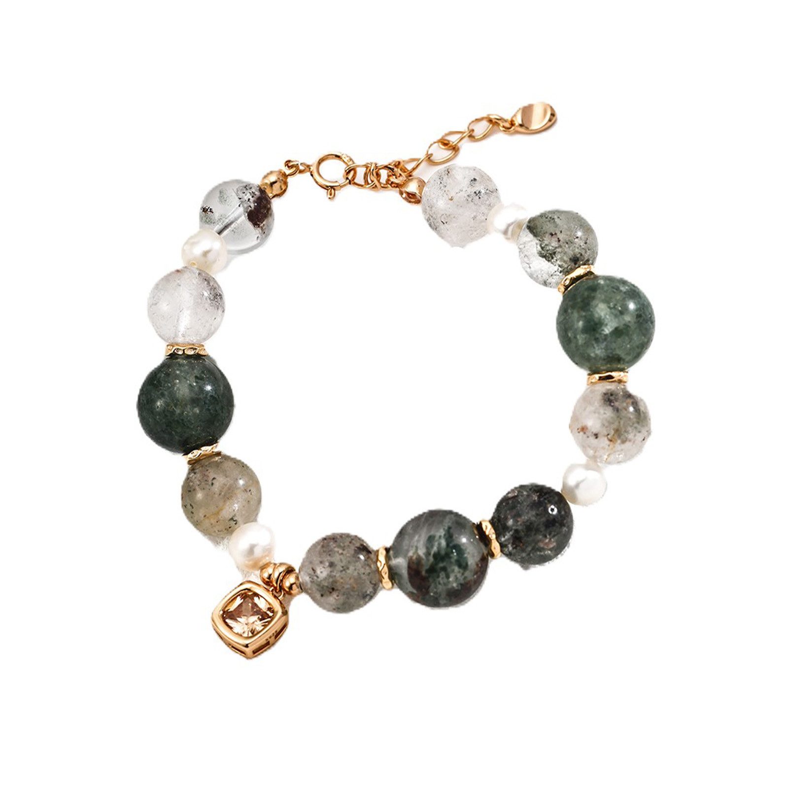 Silberarmband armbandsilber925 damen,perlenarmband,bergkristall armband,18kvergoldet