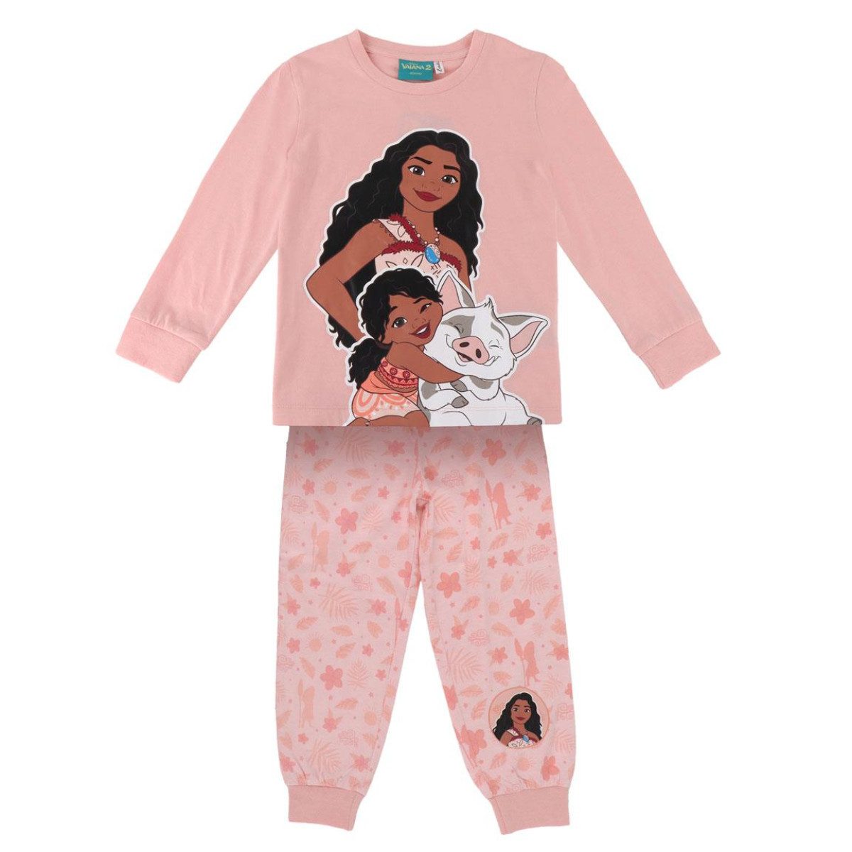 Cerda Pyjama Disney Moana Schlafanzug Kinder Pyjama Set langarm, Baumwolle