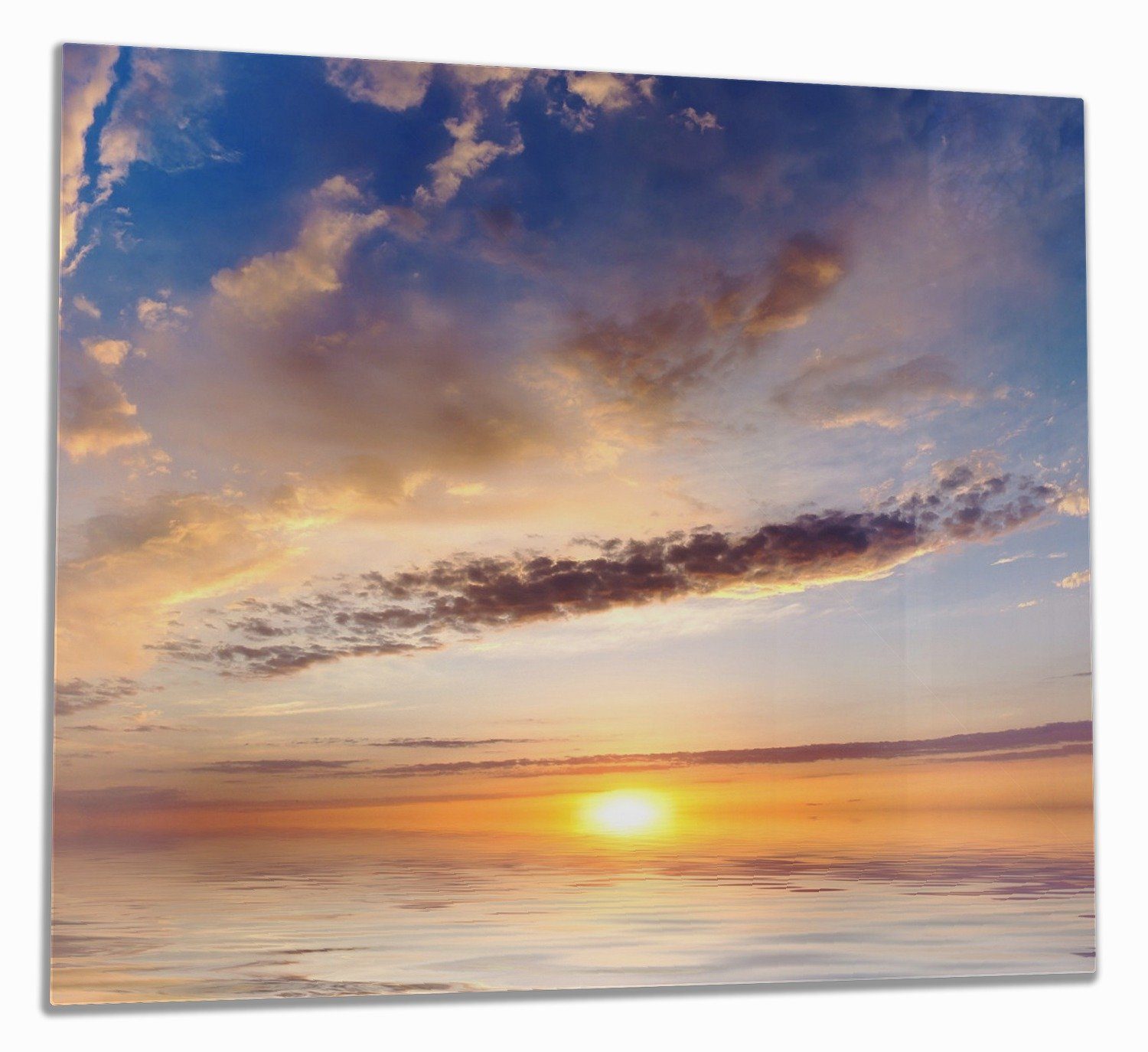 Wallario Herd-Abdeckplatte Sonnenuntergang über dem Wasser, ESG-Sicherheitsglas, (Glasplatte, 1 tlg., inkl. 5mm Noppen), verschiedene Größen
