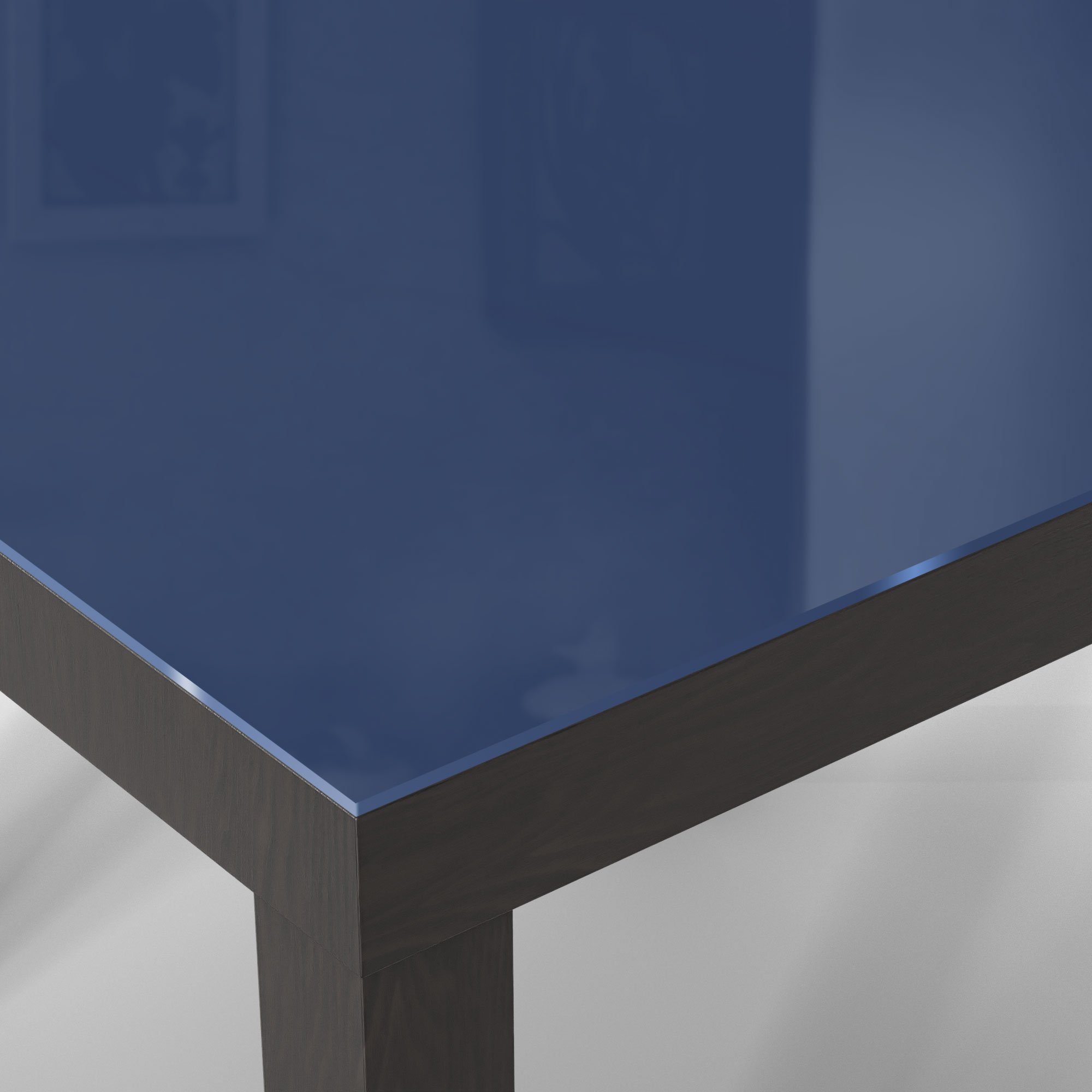 DEQORI Couchtisch 'Unifarben Dunkelblau', Beistelltisch modern Schwarz - Glas Glastisch