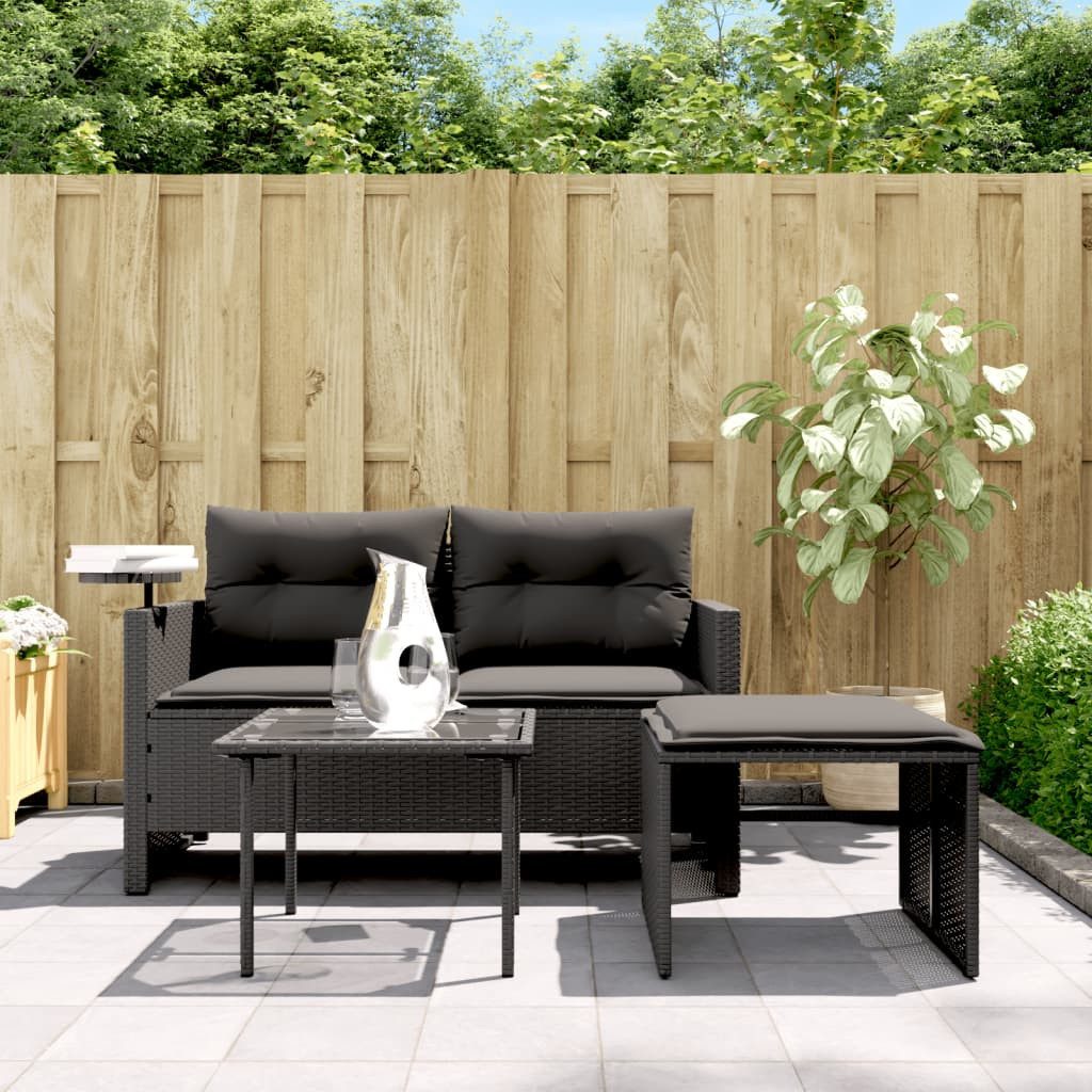 vidaXL Loungesofa 3-tlg. Garten-Sofagarnitur mit Kissen günstig online kaufen