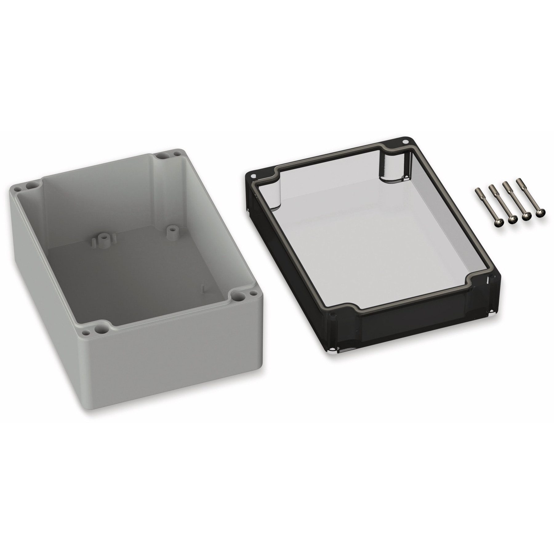 Pollin Verteilerbox POLLIN, Polycarbonat Gehäuse, 160 x 120 x 90 mm, IP66, Lichtgrau