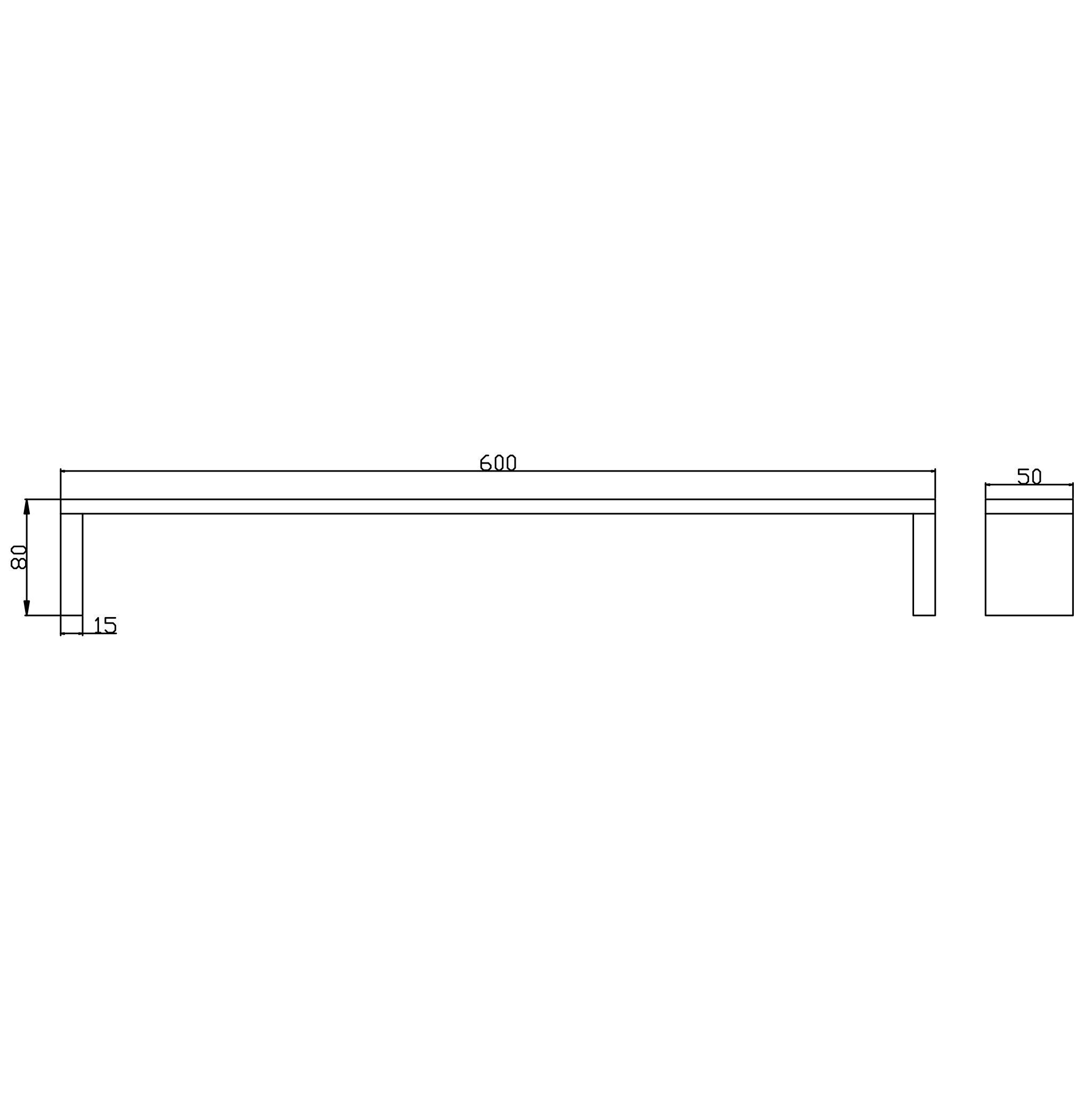 Bernstein Handtuchhalter HH60, Wandmontage / Farbe wählbar / Hochwertige Handtuchstange / 60 cm