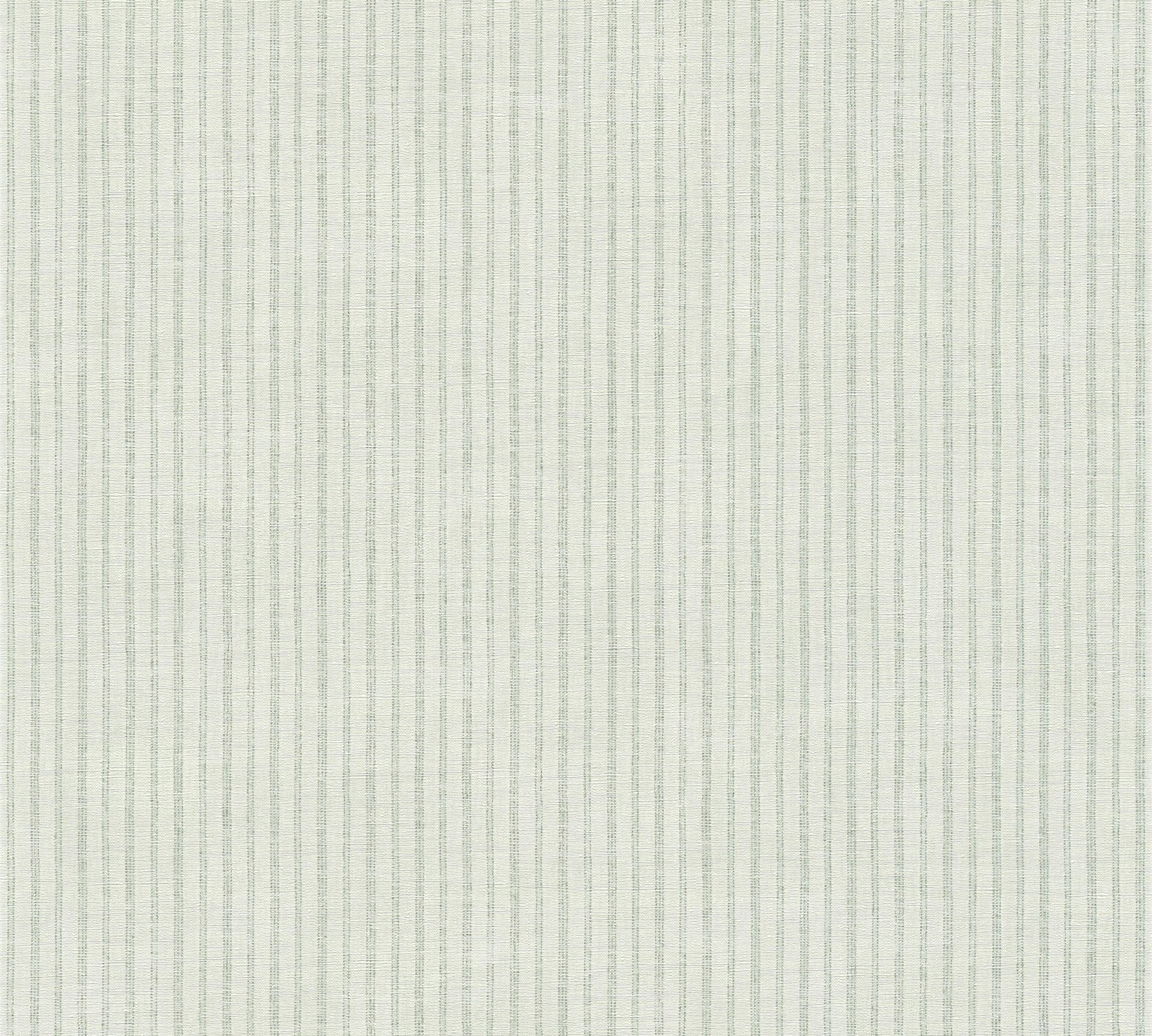 Landhaus, (1 Création St), A.S. Grün geprägt, dünnen Vliestapete Tapete Streifentapete mit matt, Streifen