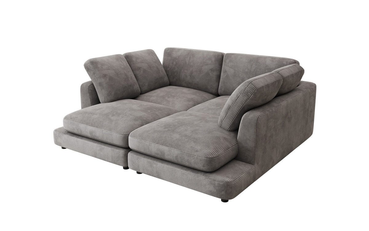 Luxusbetten24 Loungesofa Designer Lounge-Sofa Thalessa in Cord, inklusive weichen Kissen