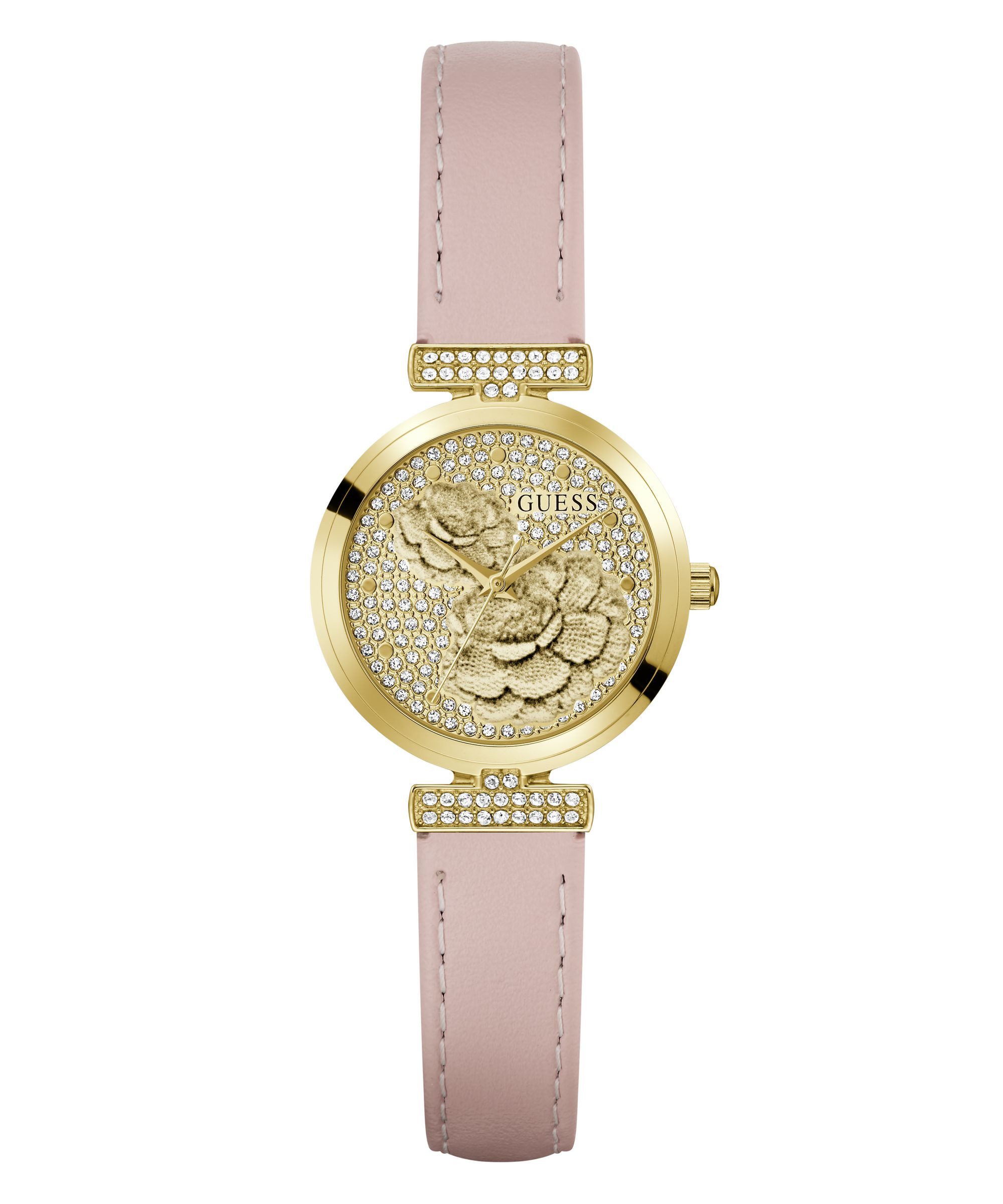 Guess Quarzuhr ARRAY GW1046L2, Armbanduhr, Damenuhr, Lederarmband, analog