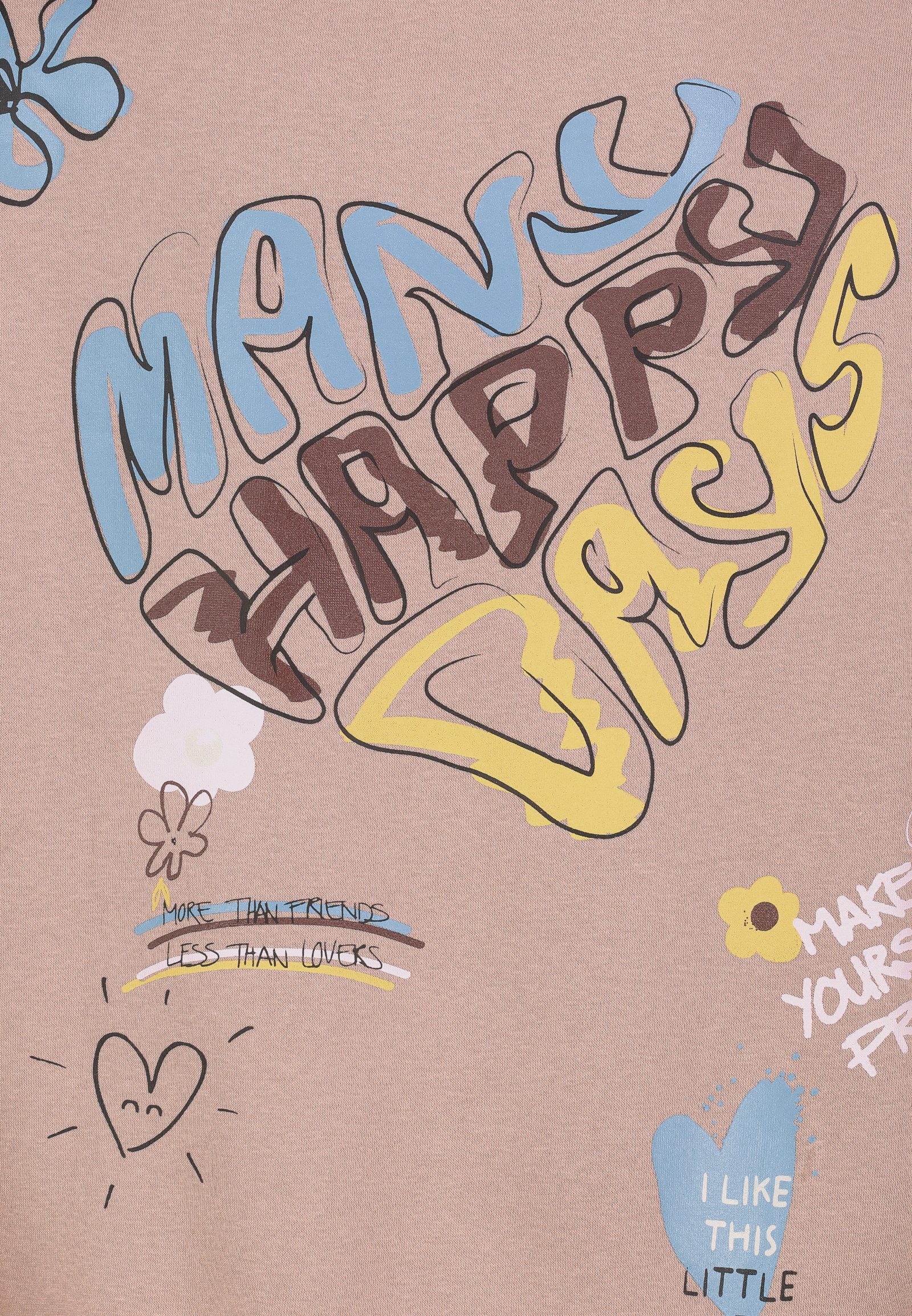 SUBLEVEL Hoodie Mit Kapuze und farbenfrohem Motivprint (1-tlg) Positive Vib günstig online kaufen