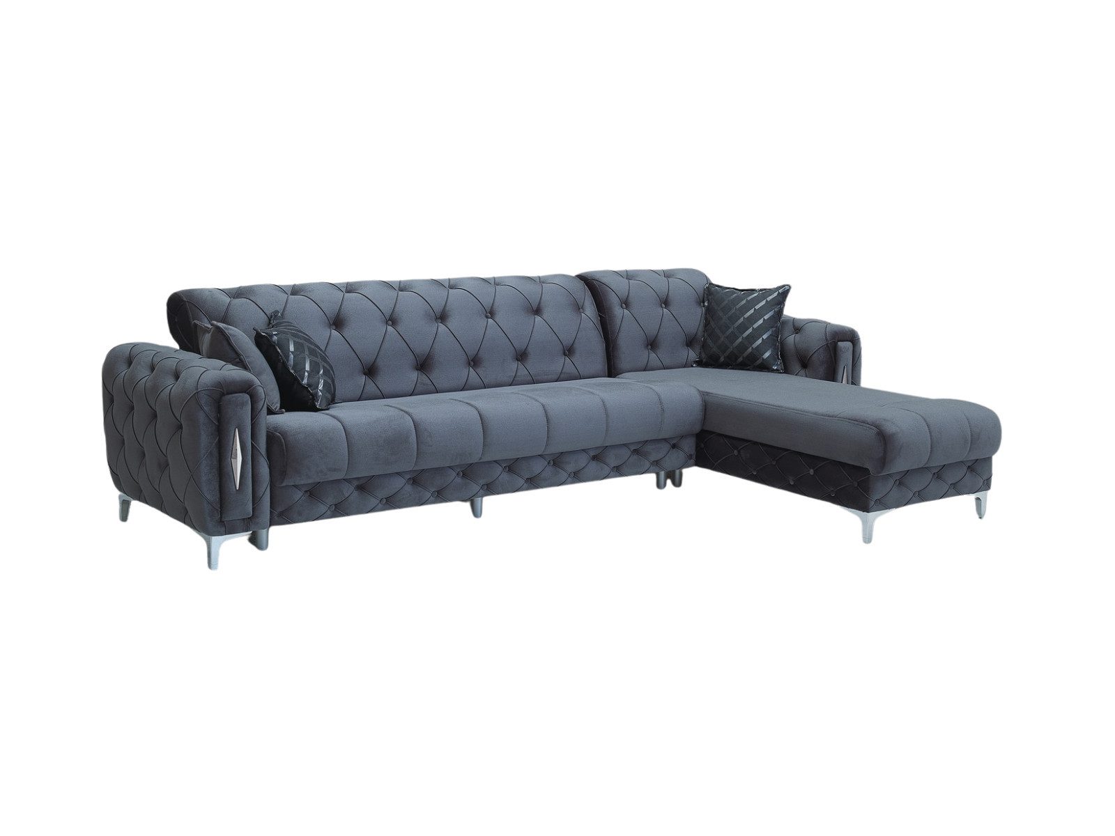 Villa Möbel Ecksofa Patna Anthrazit Relax, 1 Teile, mit Stauraum
