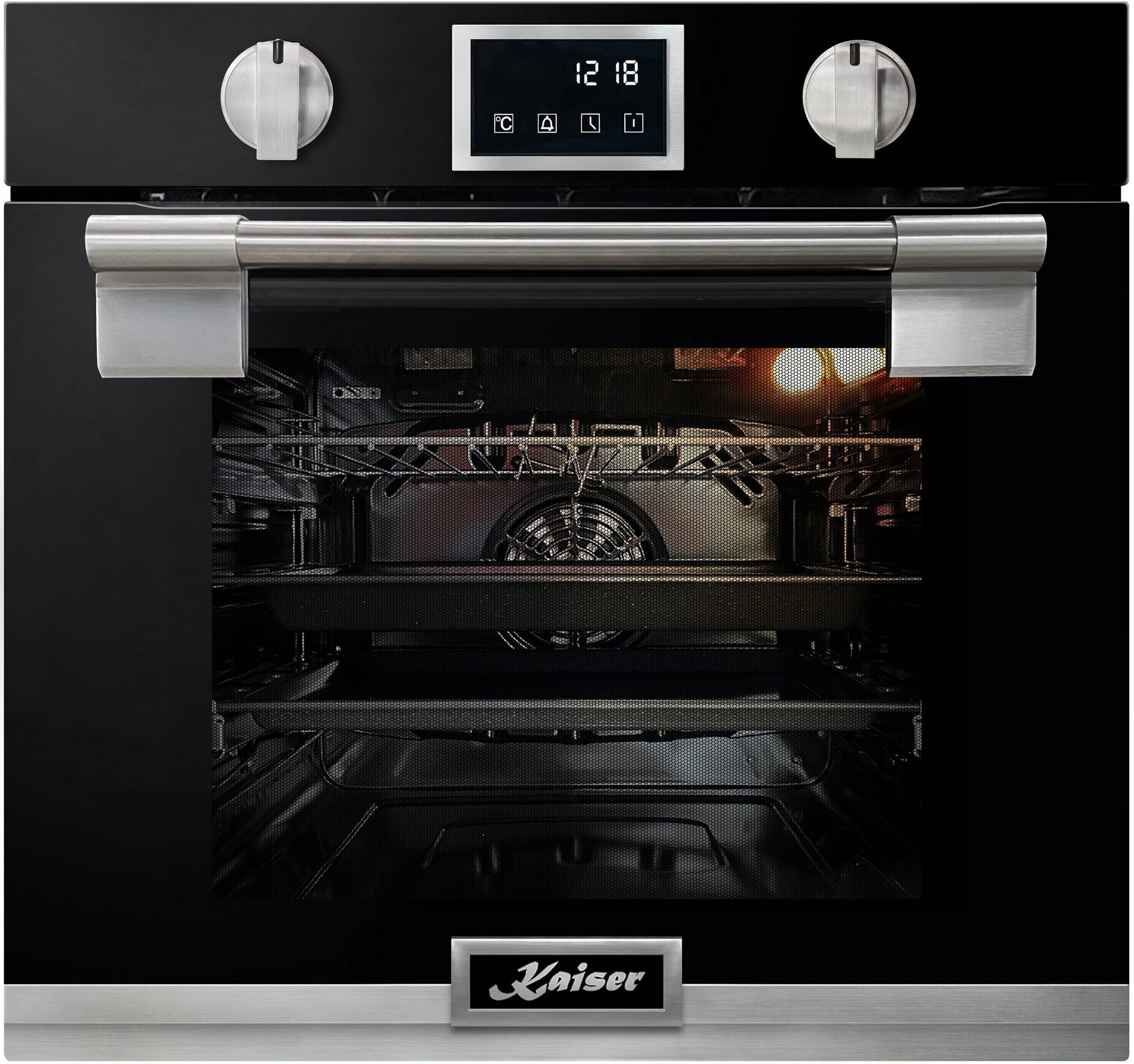 Kaiser Küchengeräte Backofen-Set EH 6338 S + KCT 777 FI ....., mit 1-fach-Teleskopauszug, Einbau Backofen,11 Funktionen +Induktionskochfeld 77 cm